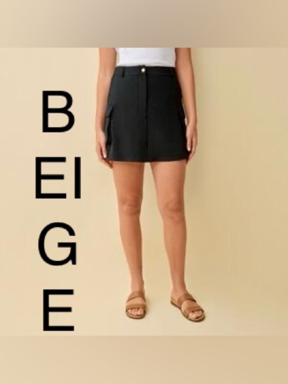 SKORT/SKIRT Laundry by Shelli Segal Women’s Cargo Mini Tan Beige Size Small NWT